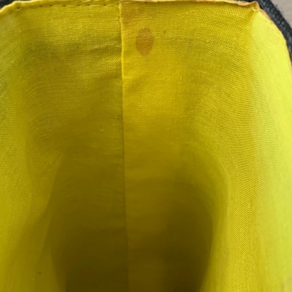 Vintage Santi Woven Straw Tote Bag Fruit Embroidered Black Canvas - Picture 10 of 11